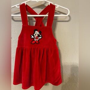 Disney Red Corduroy Baby Pinafore with Minnie Accent